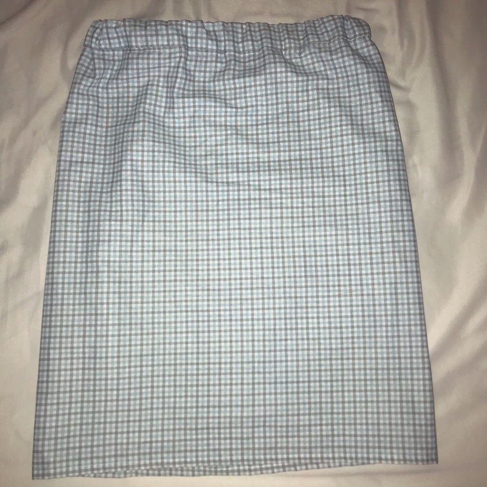 Gingham pattern elastic skirt